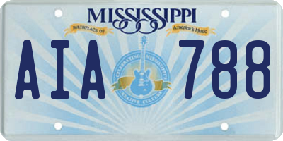 MS license plate AIA788