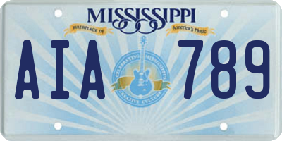 MS license plate AIA789