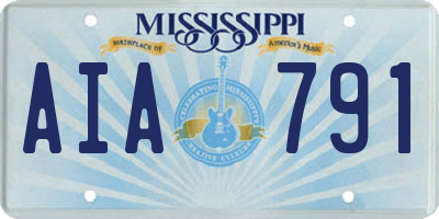 MS license plate AIA791