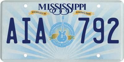 MS license plate AIA792