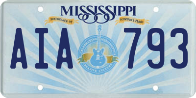 MS license plate AIA793
