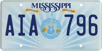 MS license plate AIA796