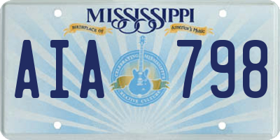 MS license plate AIA798