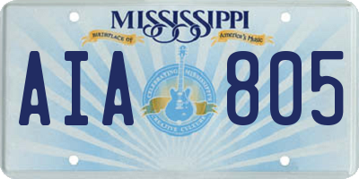 MS license plate AIA805