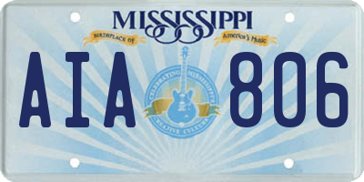 MS license plate AIA806