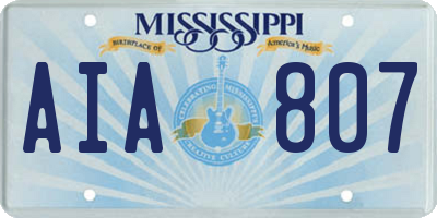 MS license plate AIA807