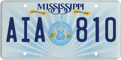 MS license plate AIA810