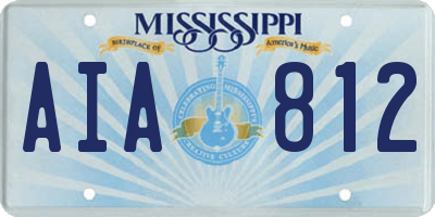 MS license plate AIA812