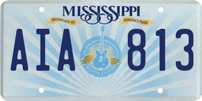 MS license plate AIA813