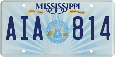 MS license plate AIA814