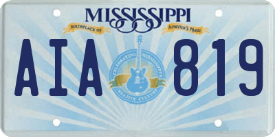 MS license plate AIA819