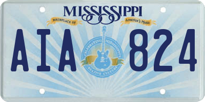 MS license plate AIA824