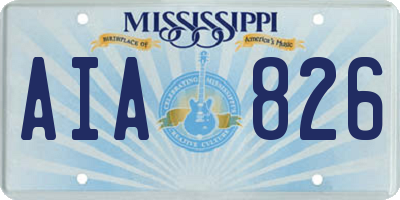 MS license plate AIA826