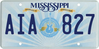 MS license plate AIA827
