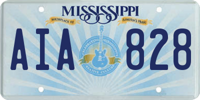 MS license plate AIA828