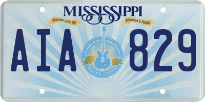 MS license plate AIA829
