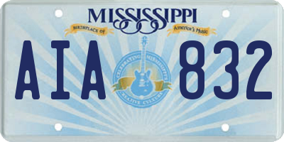 MS license plate AIA832