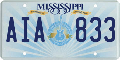MS license plate AIA833