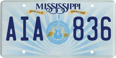 MS license plate AIA836