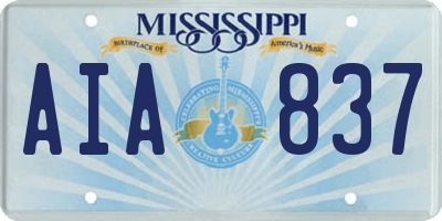 MS license plate AIA837