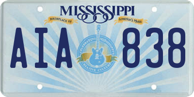 MS license plate AIA838
