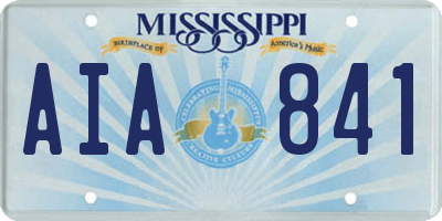 MS license plate AIA841