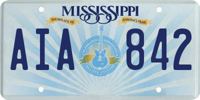 MS license plate AIA842