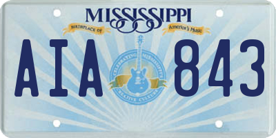 MS license plate AIA843
