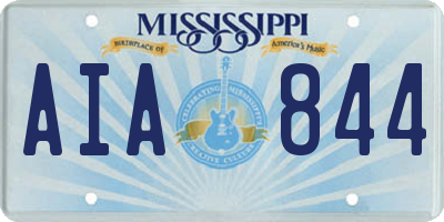 MS license plate AIA844