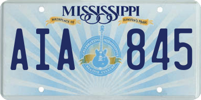 MS license plate AIA845