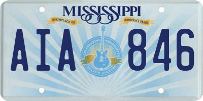 MS license plate AIA846