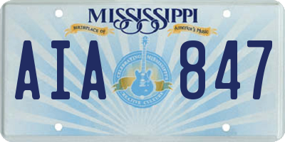 MS license plate AIA847