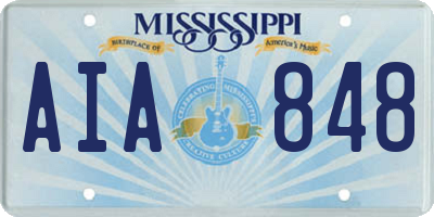 MS license plate AIA848