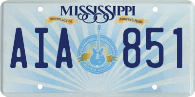 MS license plate AIA851