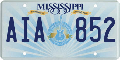 MS license plate AIA852