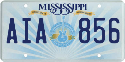 MS license plate AIA856