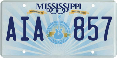MS license plate AIA857