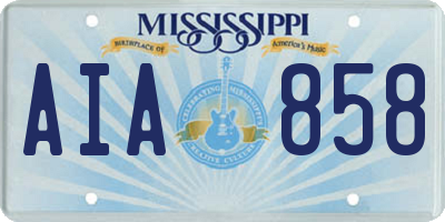 MS license plate AIA858