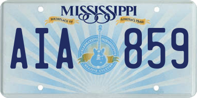 MS license plate AIA859