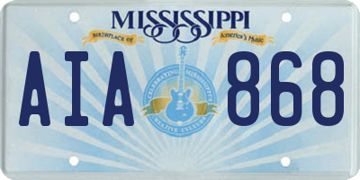 MS license plate AIA868