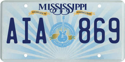 MS license plate AIA869