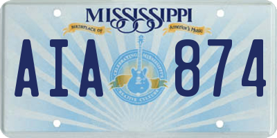 MS license plate AIA874