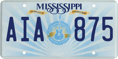 MS license plate AIA875