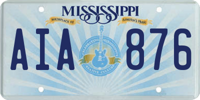 MS license plate AIA876