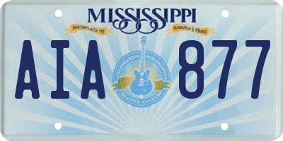 MS license plate AIA877