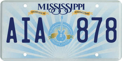 MS license plate AIA878