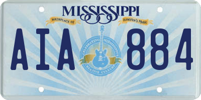 MS license plate AIA884