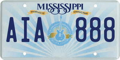 MS license plate AIA888