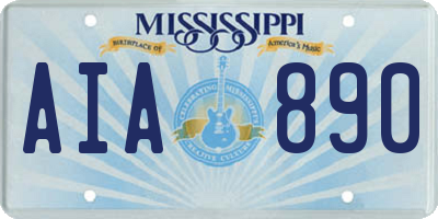 MS license plate AIA890