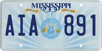 MS license plate AIA891